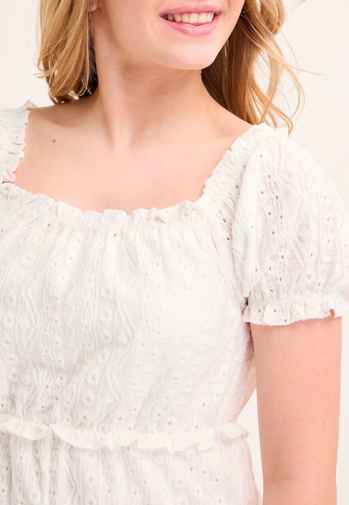 Older Girls White Crochet Dress