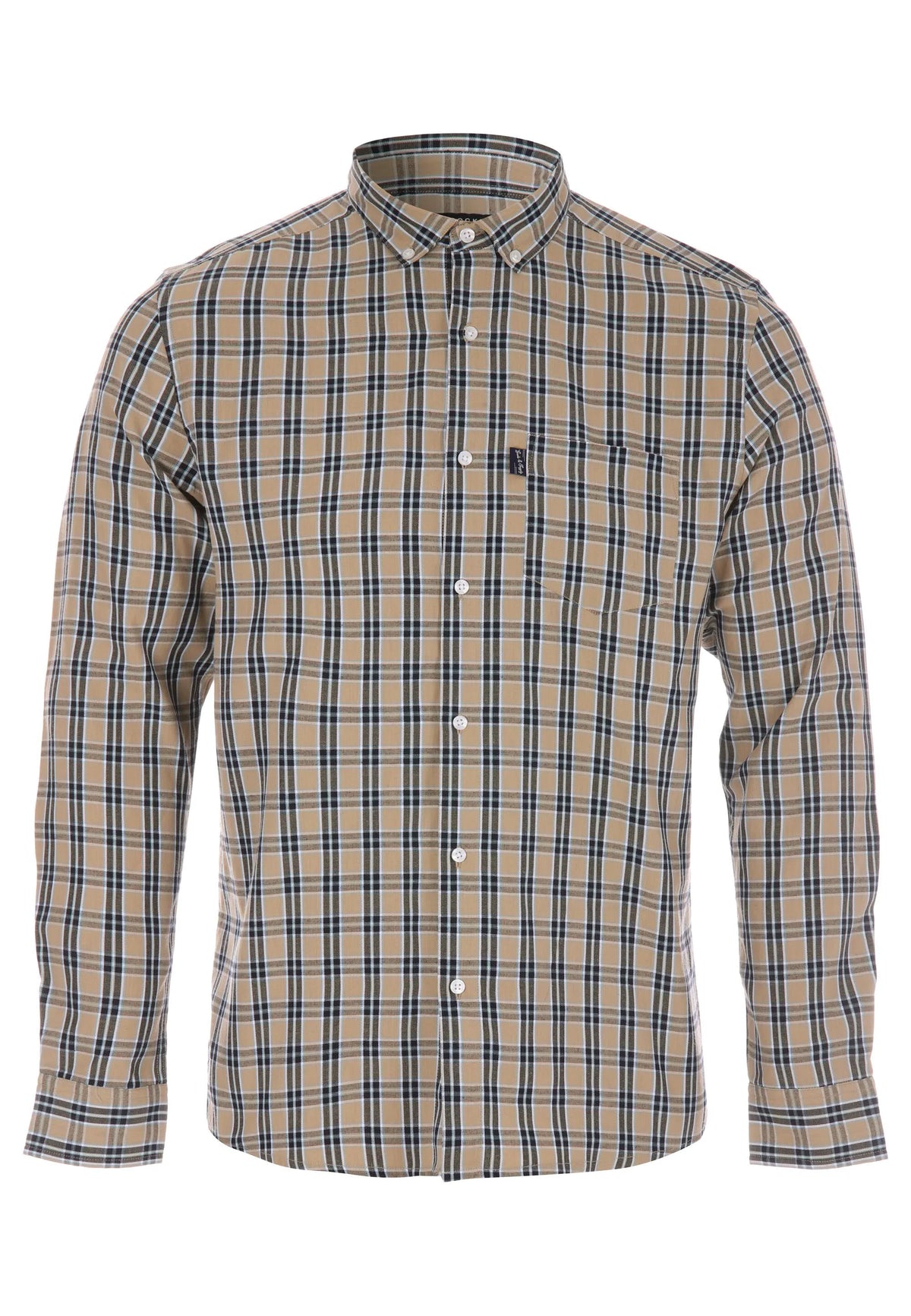 Mens Stone Check Long Sleeve Shirt