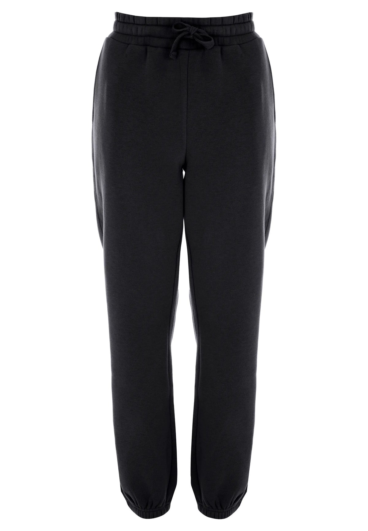 Womens Black Cotton Rich Cuffed Joggers