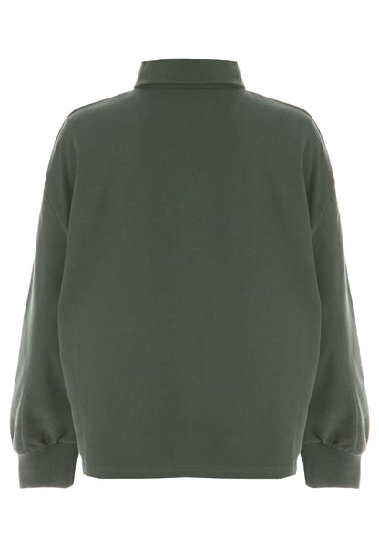 Older Boys Green Cotton Rugby Sweat Top