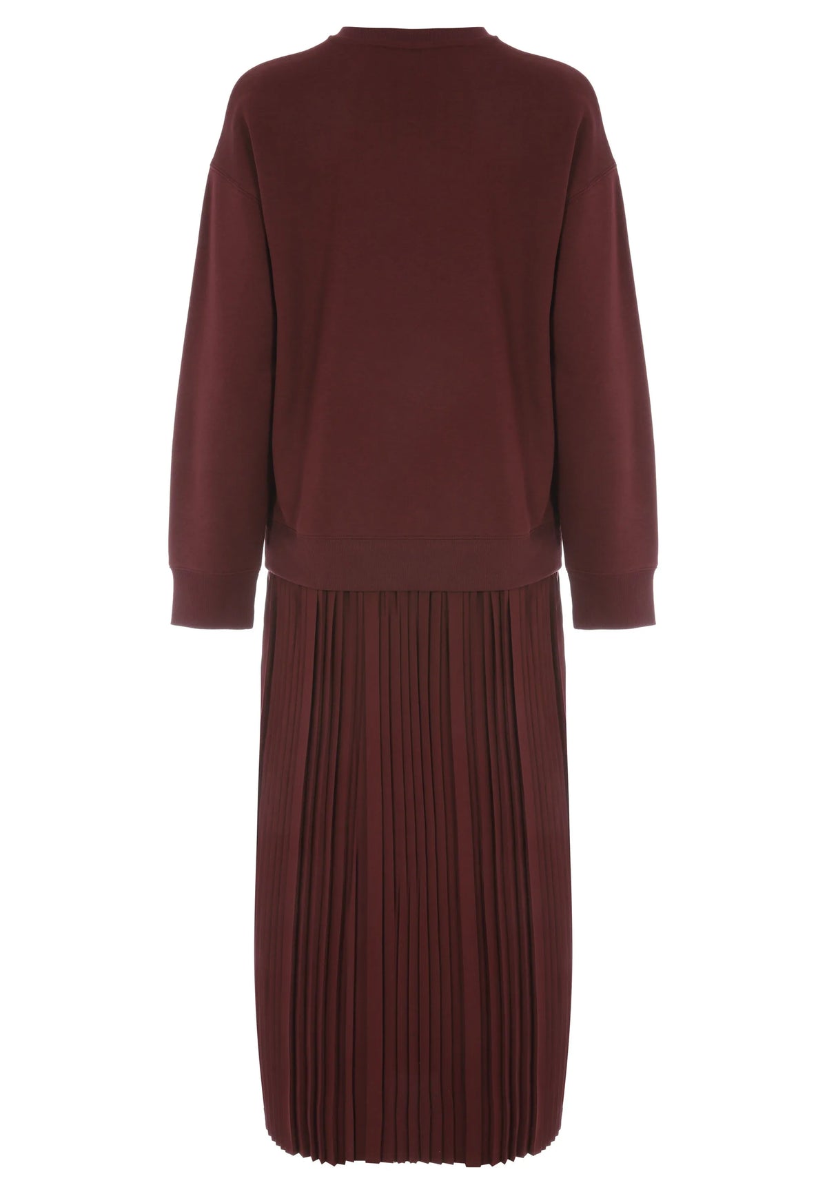 Womens Burgundy 2 in 1 Sweatshirt Dress