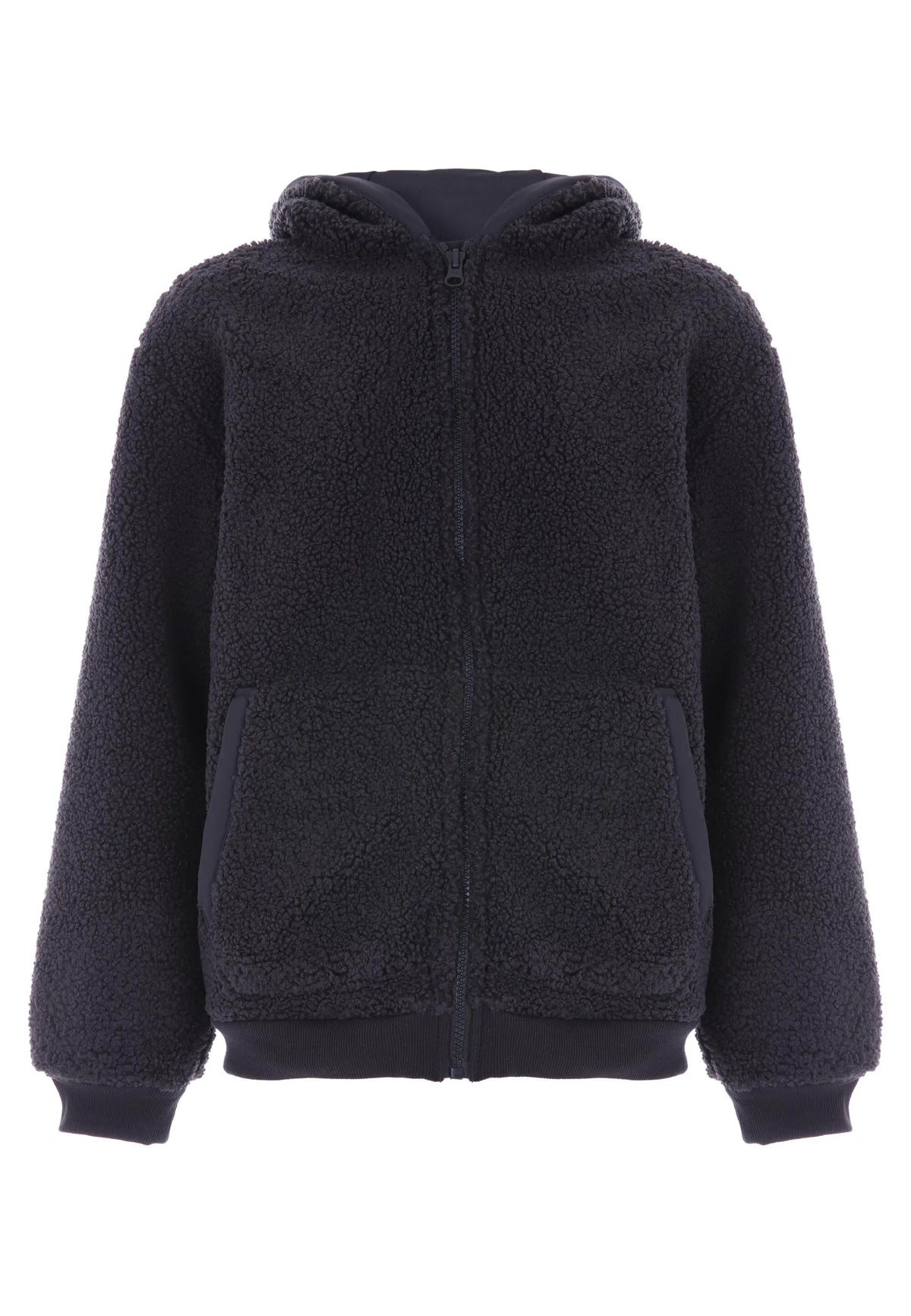 Older Boys Charcoal Borg Fleece Jacket