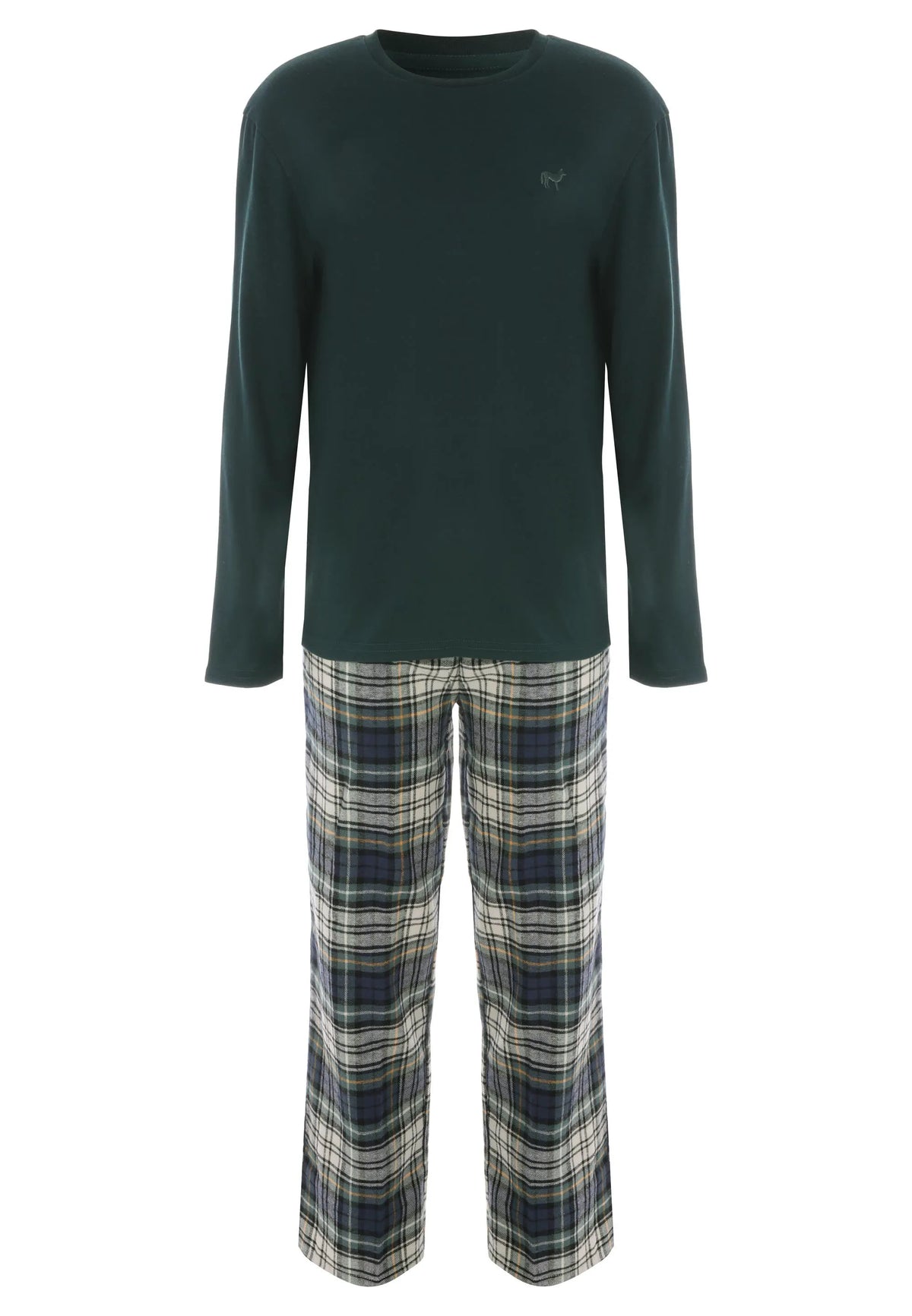 Older Boys Green Check Family Pyjama Set