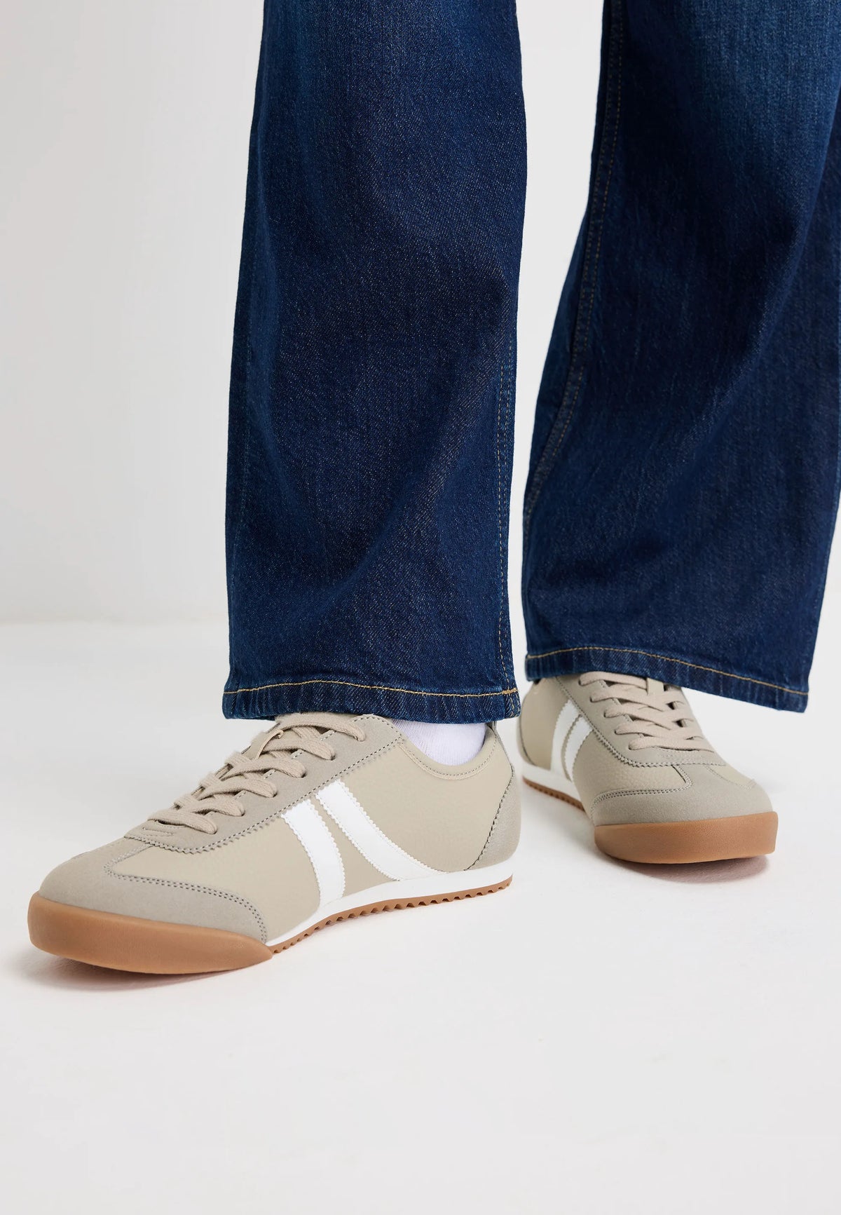 Womens Green Retro Stripe Trainers