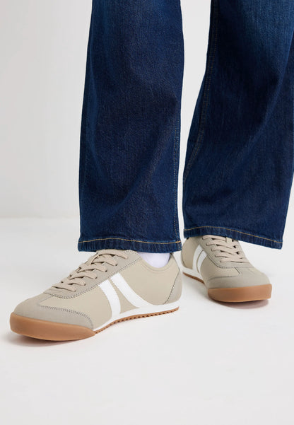 Womens Green Retro Stripe Trainers