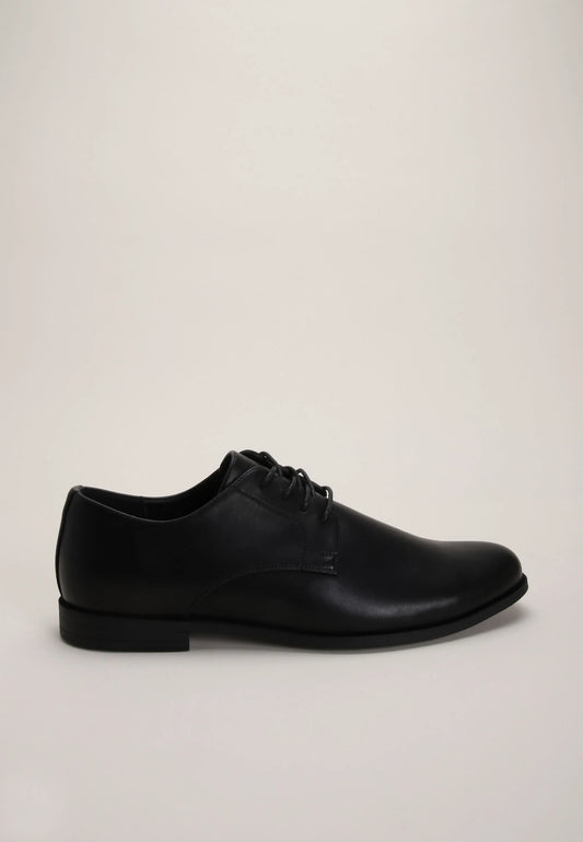 Mens Black Lace Up Derby Shoes