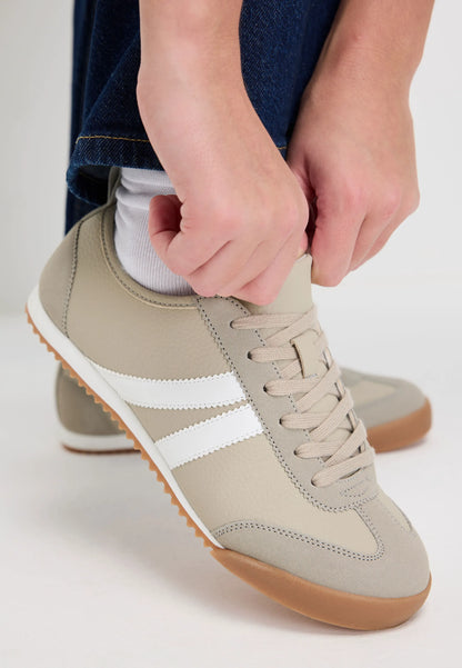 Womens Green Retro Stripe Trainers