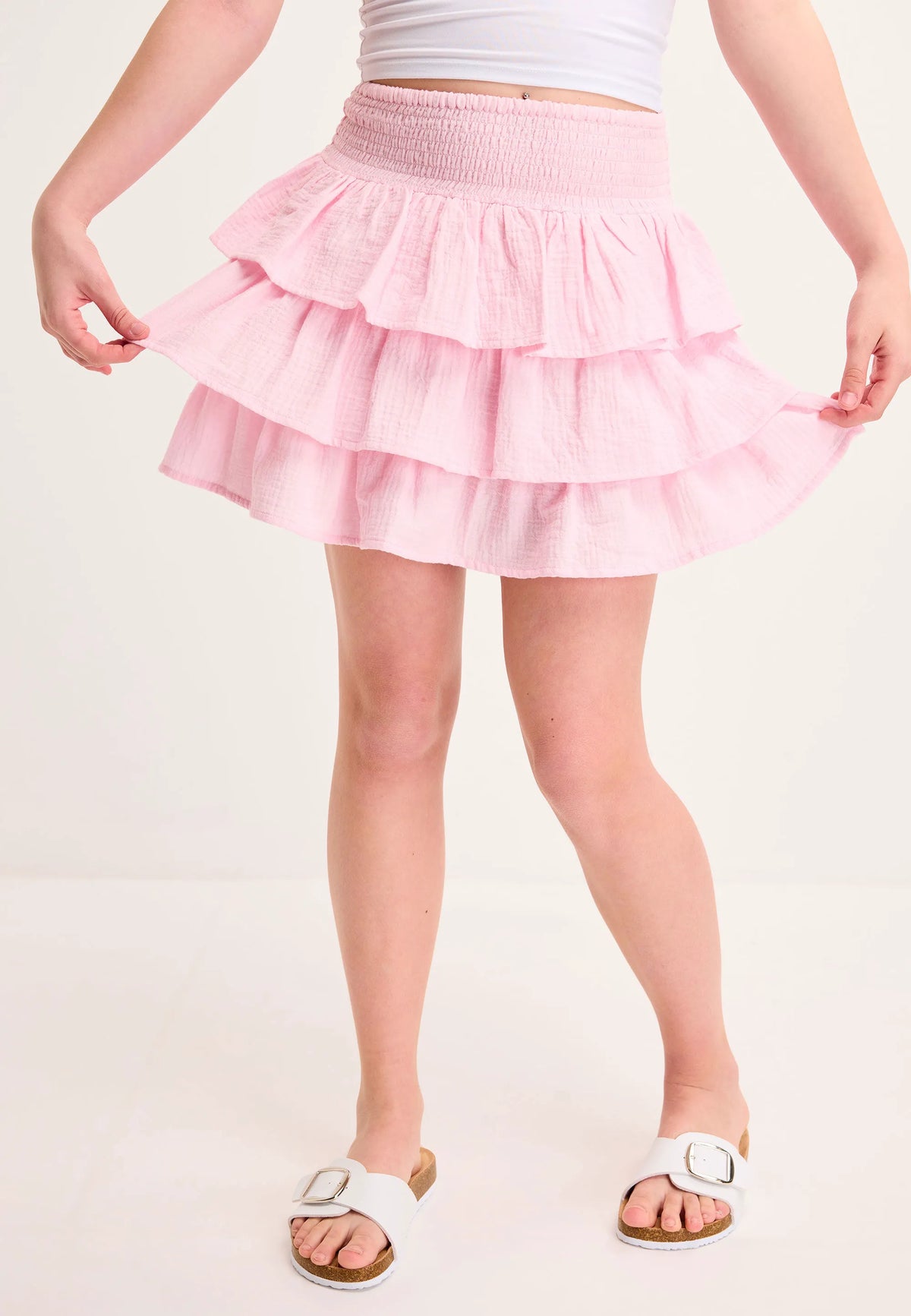 Older Girls Pink Cotton Ra-Ra Skirt