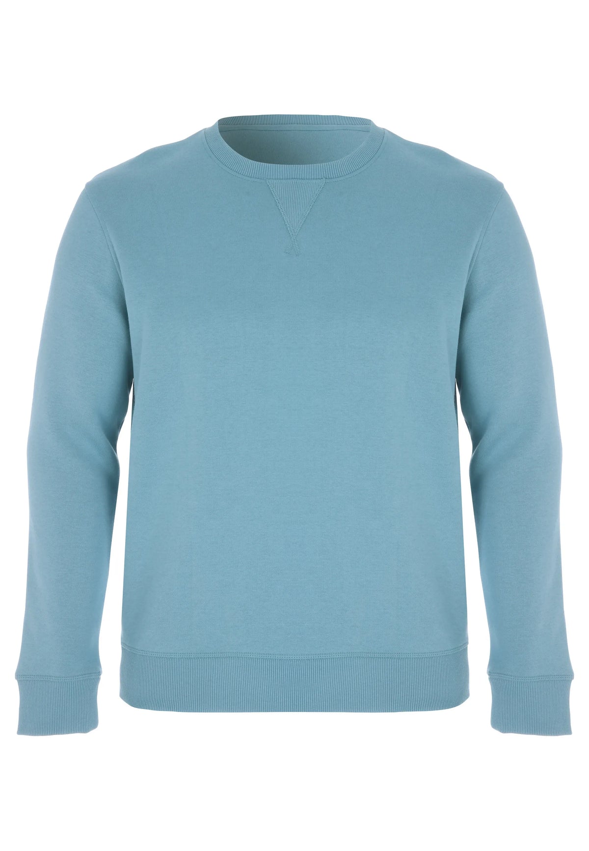Mens Aqua Plain Crew Neck Sweatshirt