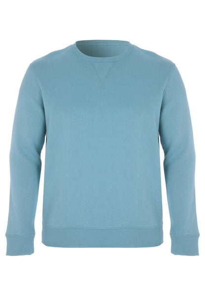 Mens Aqua Plain Crew Neck Sweatshirt