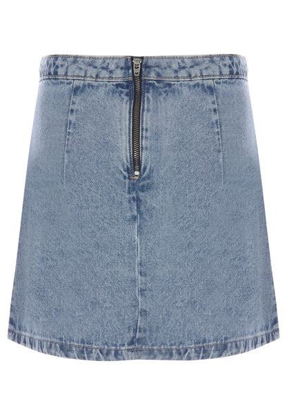 Older Girls Blue Pleated Mini Skirt