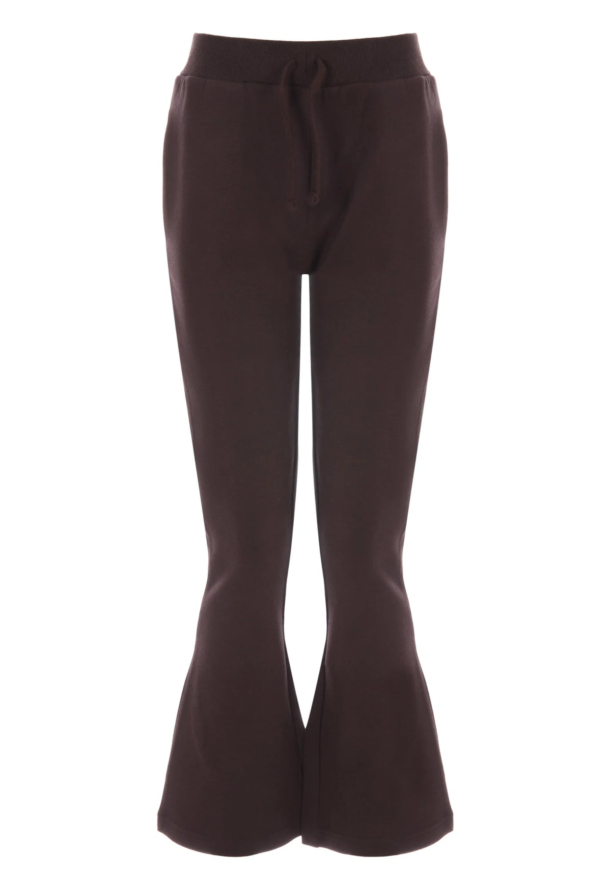 Older Girls Chocolate Brown Bootcut Joggers