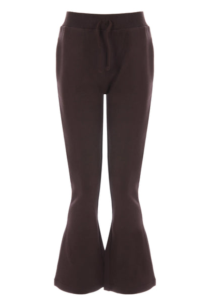 Older Girls Chocolate Brown Bootcut Joggers
