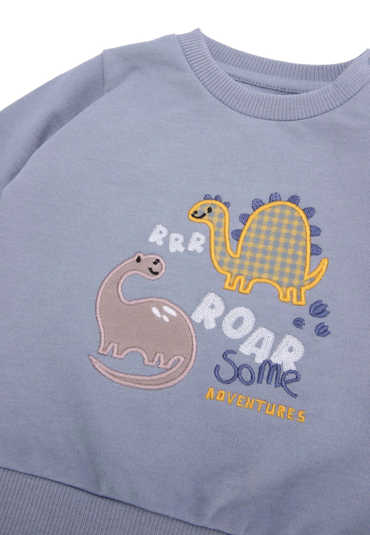 Baby Boys Blue Dinosaur Applique Sweatshirt & Joggers Set