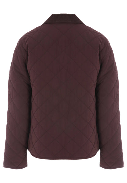 Womens Burgundy Quilted Short Jacket