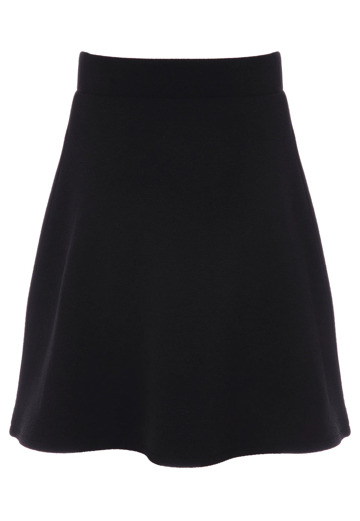 Older Girls Black Textured Skater School Skirt