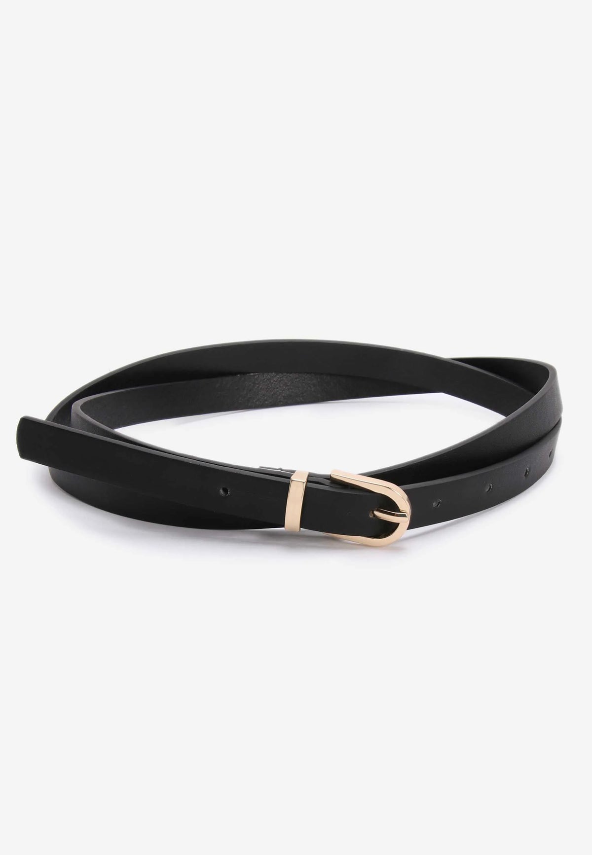 Womens 2pk Black & Animal Print Skinny Belts