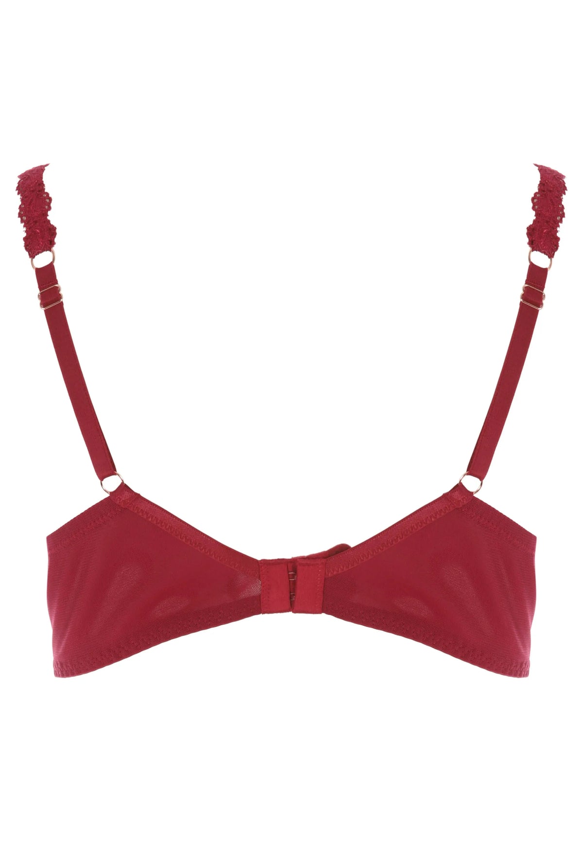 Womens Burgundy Millie Floral Lace Non-Padded Bra (B-E)