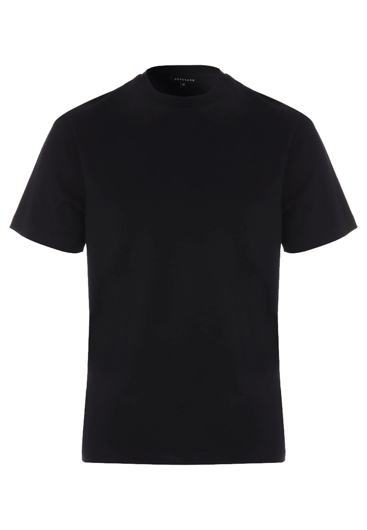 Mens Black Plain Relaxed Fit Crew T-shirt