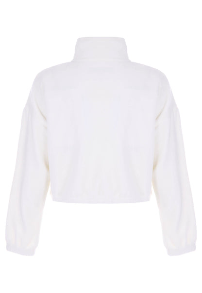 Older Girls Cream Half Zip Fleece Sweatshirt