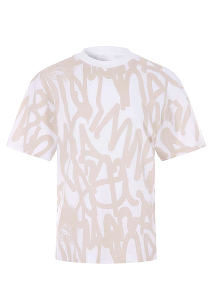 Older Boys Ecru Graffiti Print T-Shirt