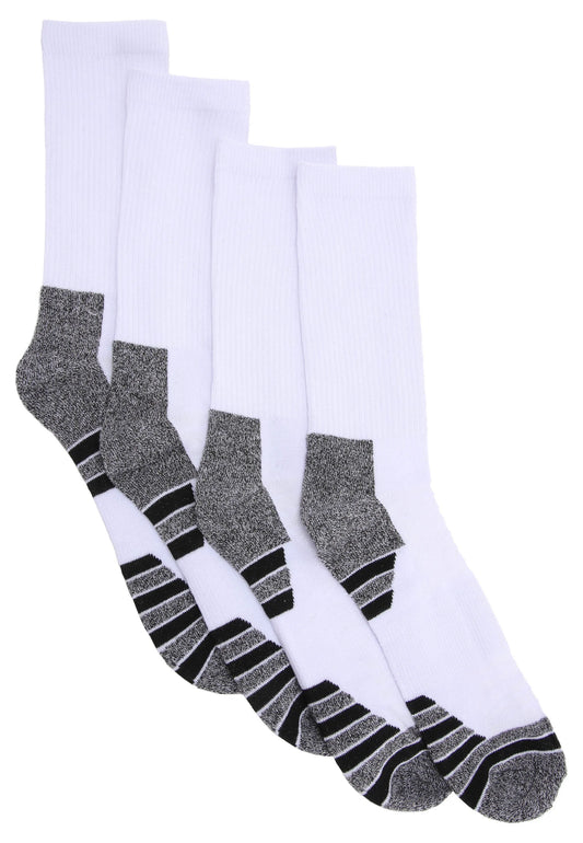 Mens 4pk White Stripe Sports Socks