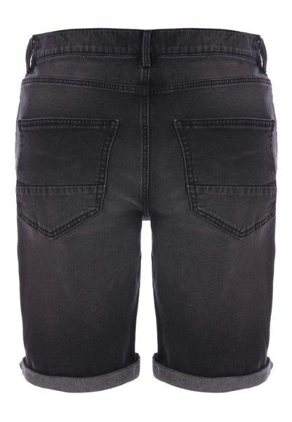 Mens Black Five Pocket Denim Shorts