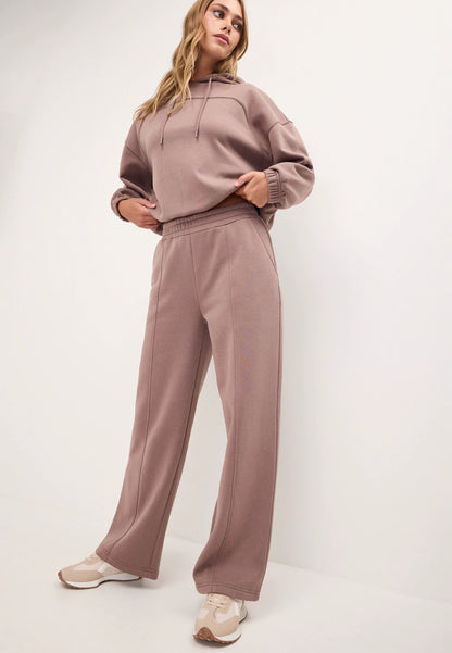 Womens Mocha Brown Wide Leg Joggers