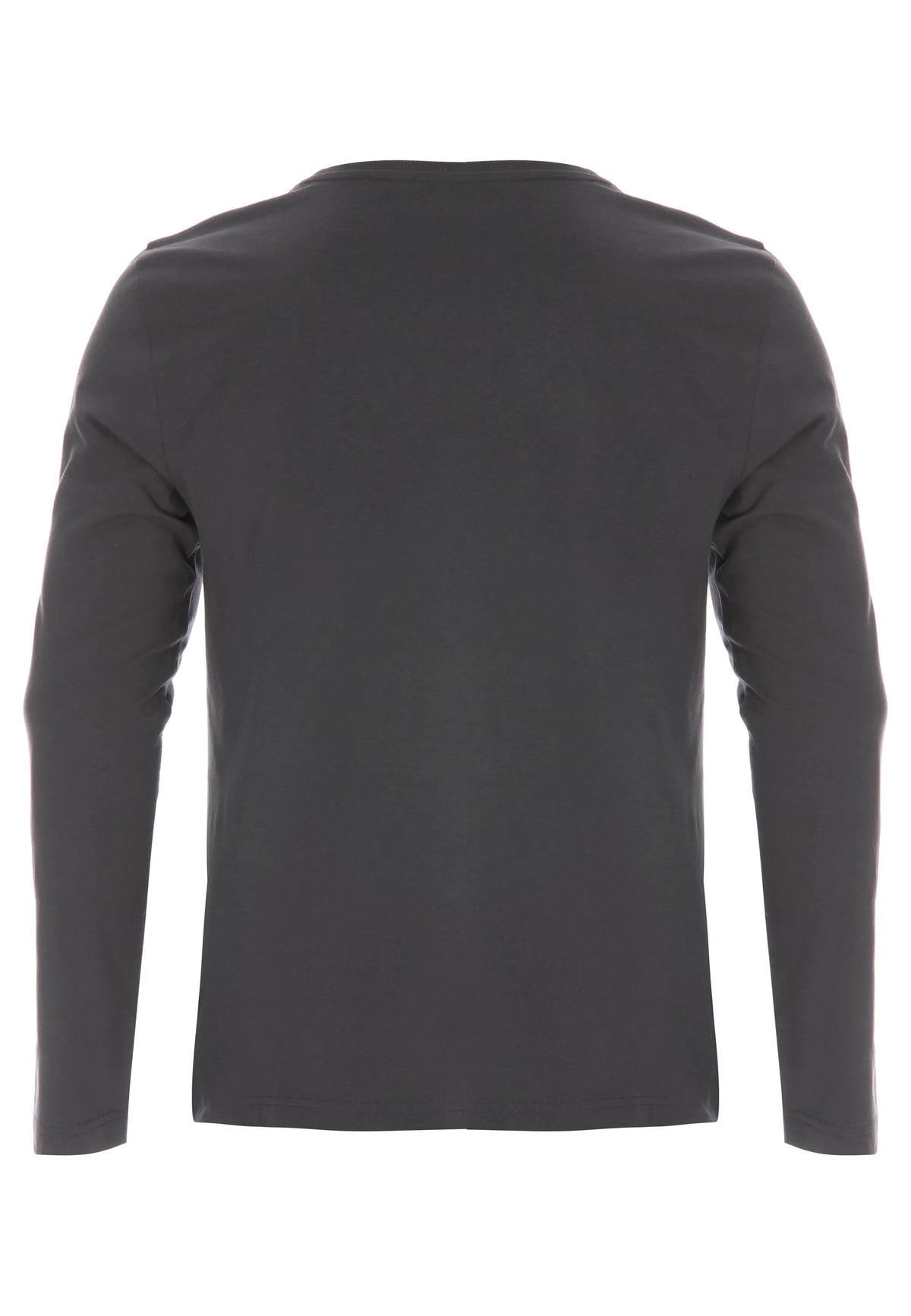 Mens Charcoal Cotton Long Sleeve T-Shirt