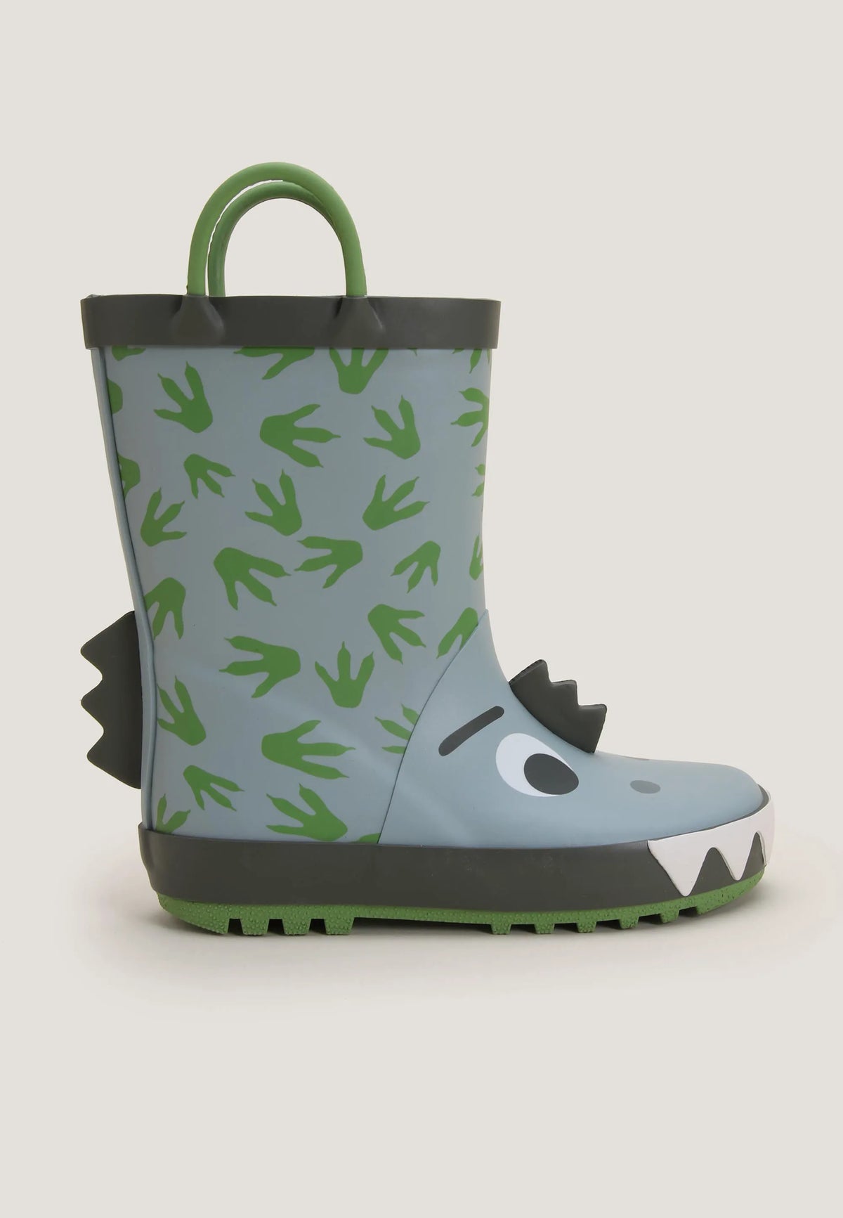 Younger Boys Green Dinosaur Pull On Wellies