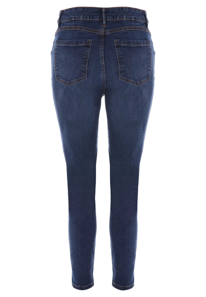Womens Blue Plain Skinny Jeans