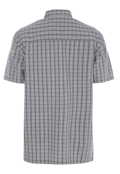 Mens Grey Check Poplin Cotton Shirt