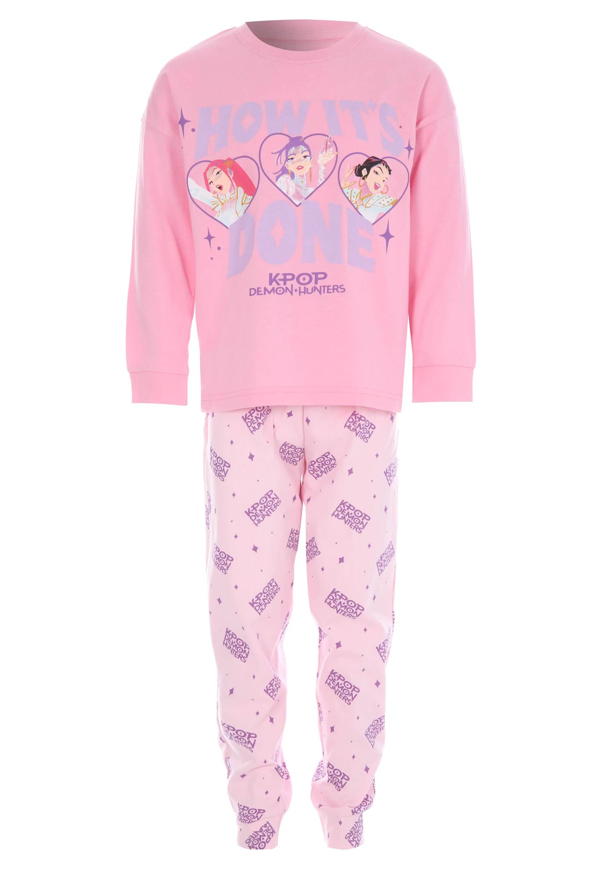Girls Pink Huntrix K-Pop Demon Hunters Pyjamas