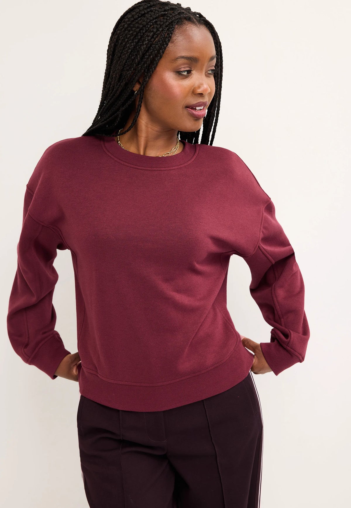 Womens Burgundy Cotton Rich Sweatshirt