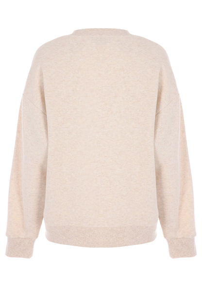 Womens Oatmeal California 65 Slogan Sweatshirt