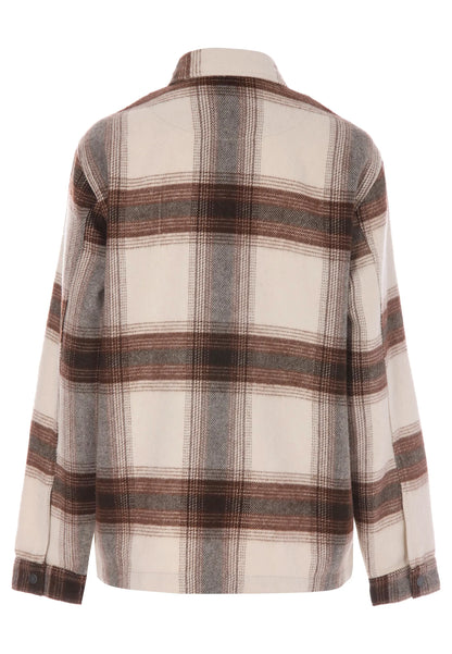 Mens Chocolate Brown Check Long Sleeve Shirt