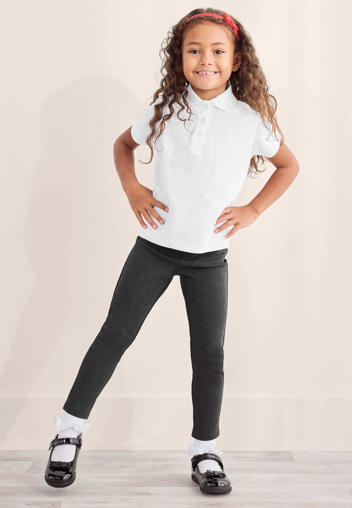 Girls Charcoal Grey Ponte School Trousers
