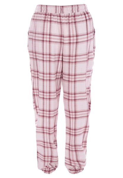 Womens Pink Check Woven Pyjama Bottoms