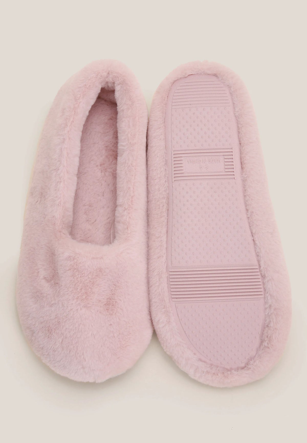 Womens Pink Fluffy Ballet Slippers
