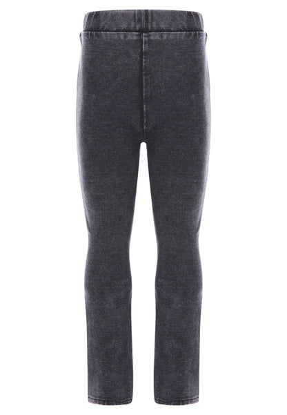 Younger Girls Grey Denim Stretch Bootcut Jeggings
