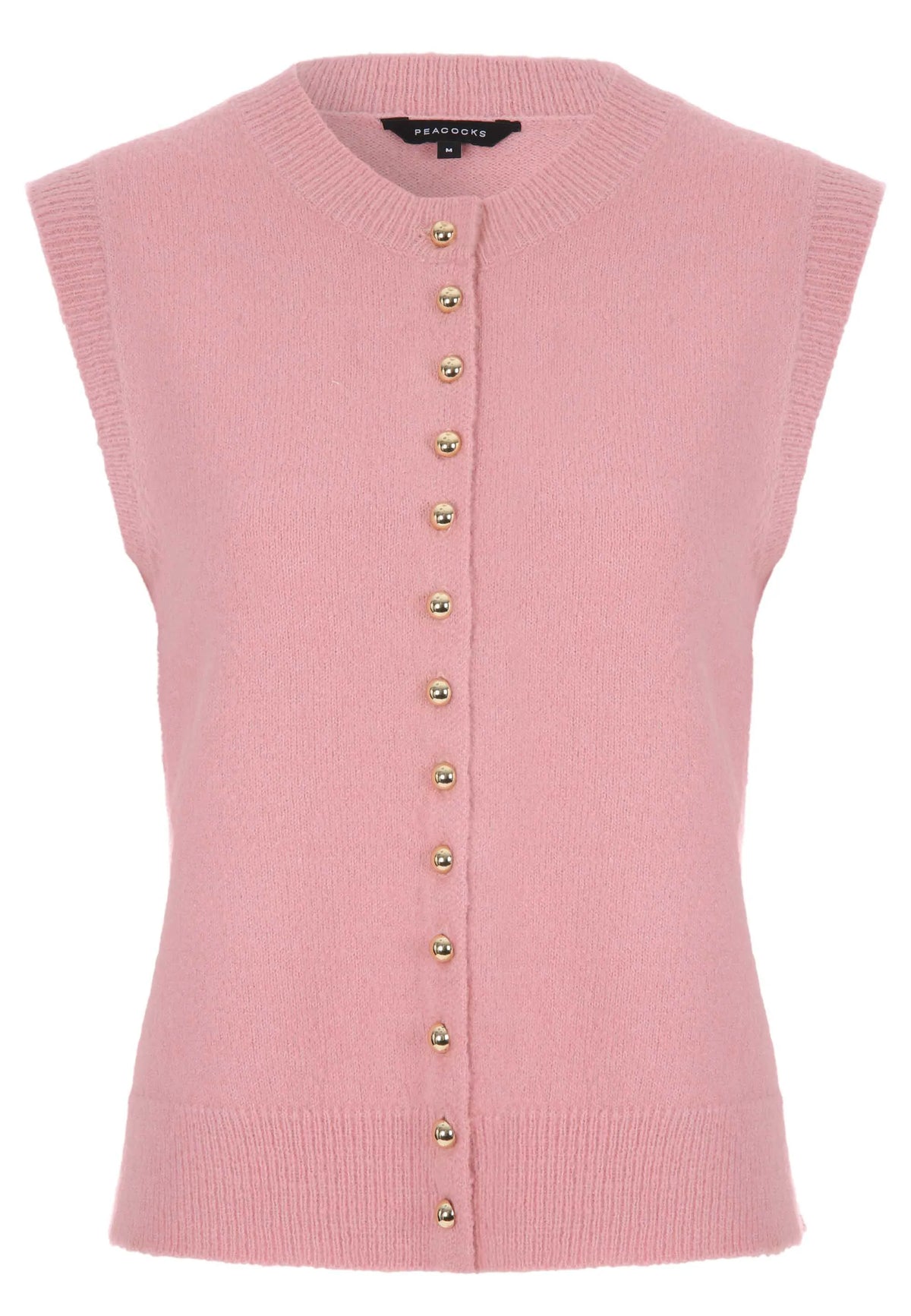 Womens Pink Knit Tank Cardigan