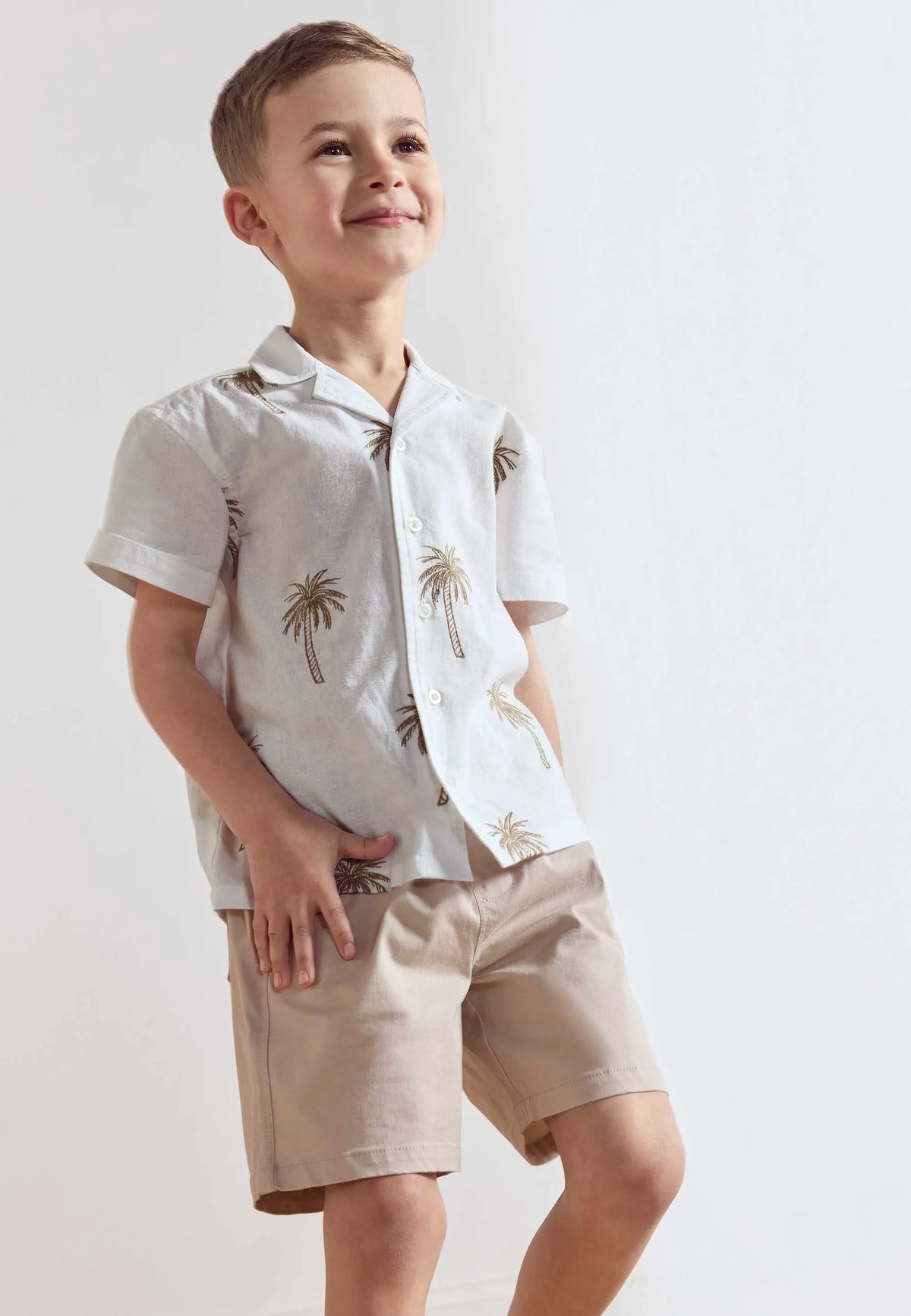 Younger Boys Stone Cotton Rich Chino Shorts