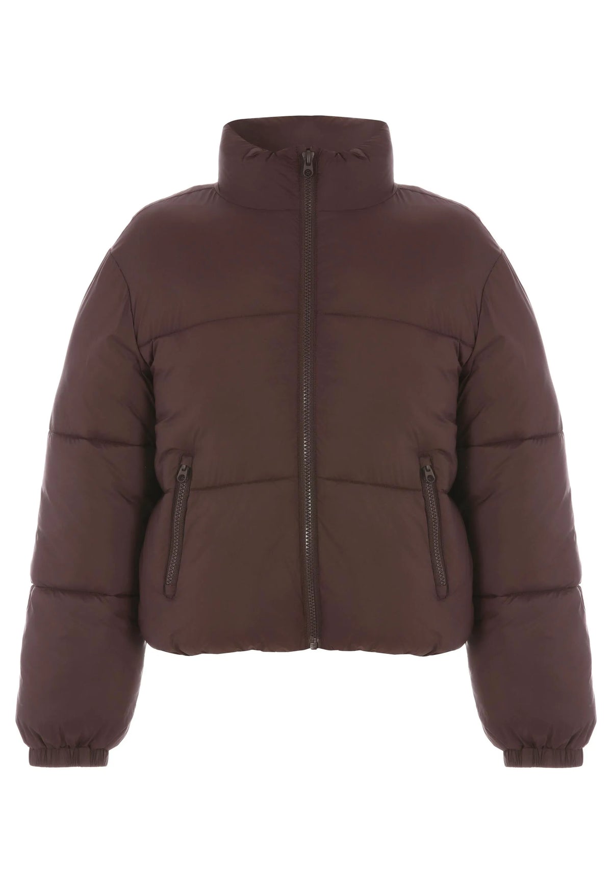 Older Girls Chocolate Brown Short Padded Sheen Coat