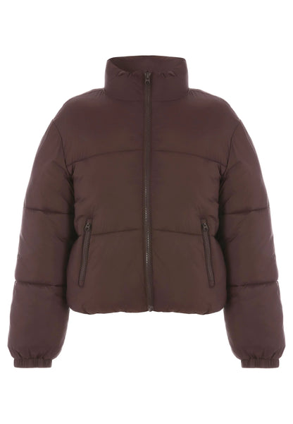 Older Girls Chocolate Brown Short Padded Sheen Coat
