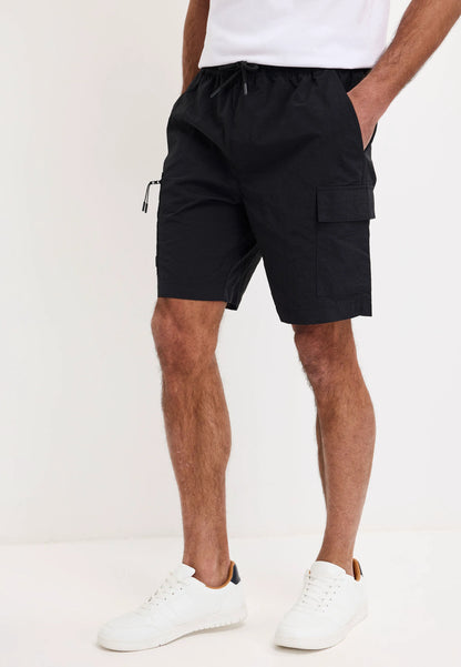 Mens Black Cargo Swim Shorts