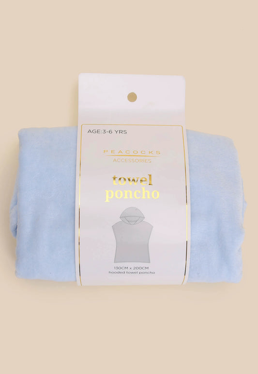 Younger Boys Blue Towel Poncho