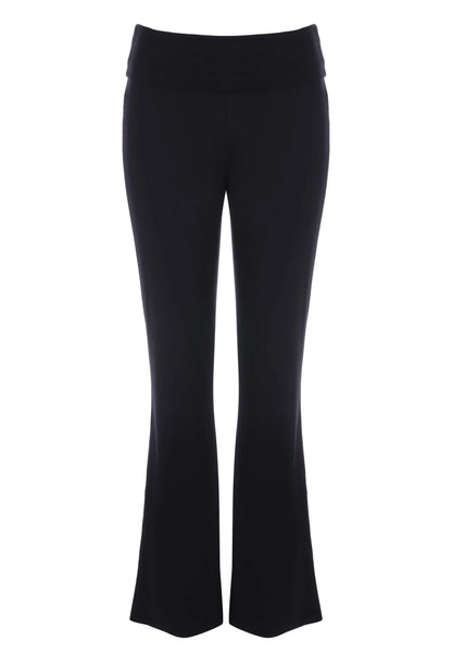Womens Black Plain Flare Pyjama Bottoms