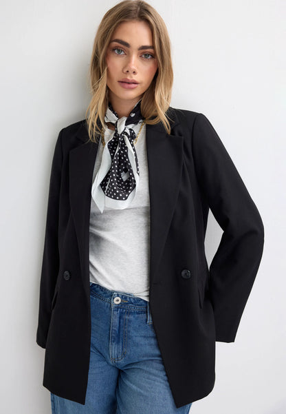 Womens Black Double Breasted Blazer