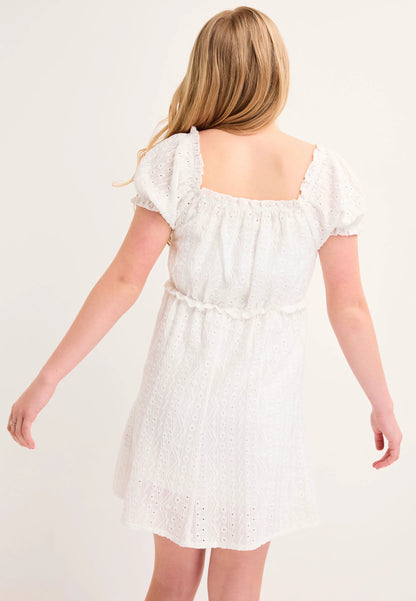 Older Girls White Crochet Dress