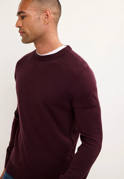 Mens Plum Soft Touch Crew Neck Jumper